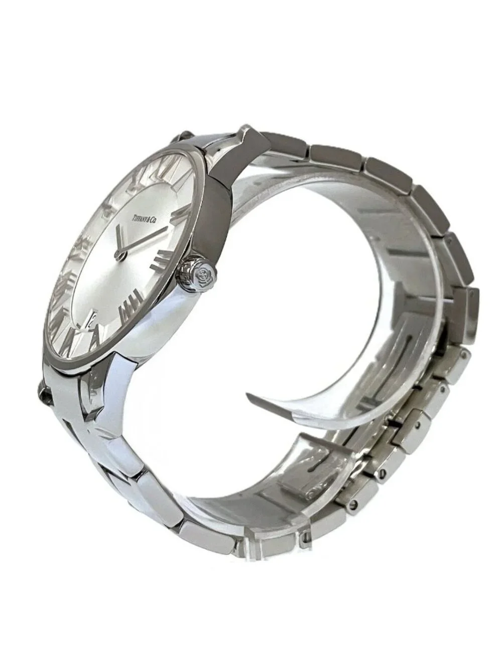 Tiffany & Co Atlas Dome Watch SS Quartz White Dial